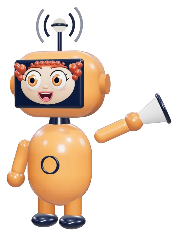 JúlIA com megafone, animada